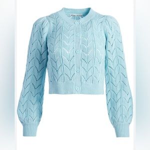 Alice & Olívia Kitty puff-sleeve cardigan